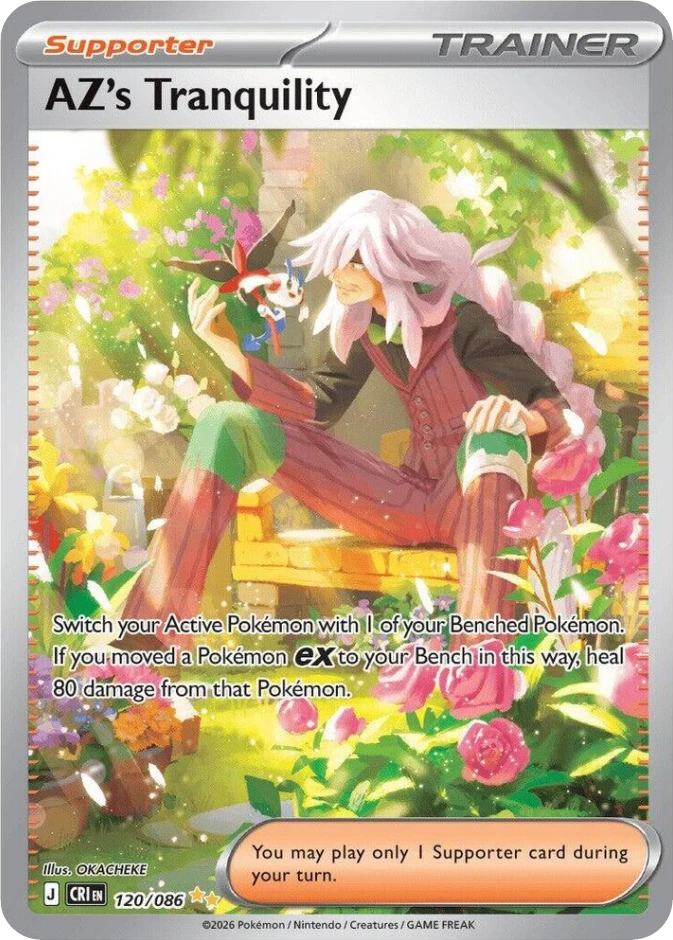 Chaos Rising AZ's Tranquility special illustration rare card number 120 over 086 showing character artwork