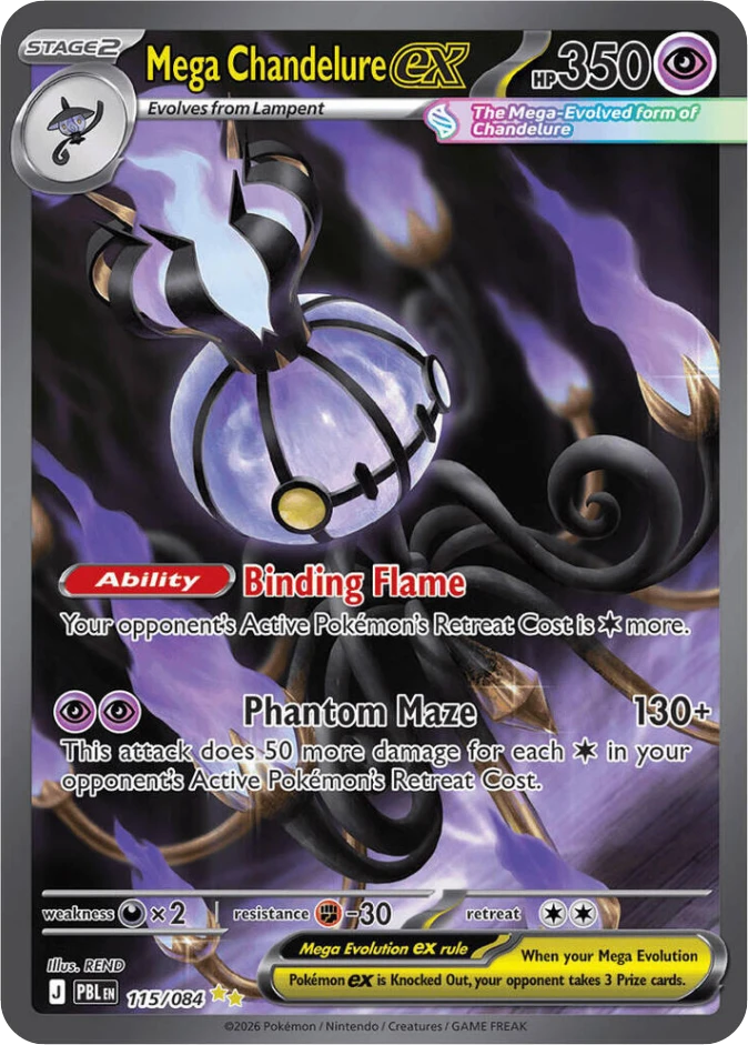 Mega Chandelure ex 115/084 Pitch Black Master Set